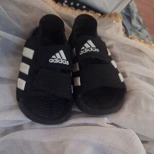 Adidas Kids Black and White Sandals